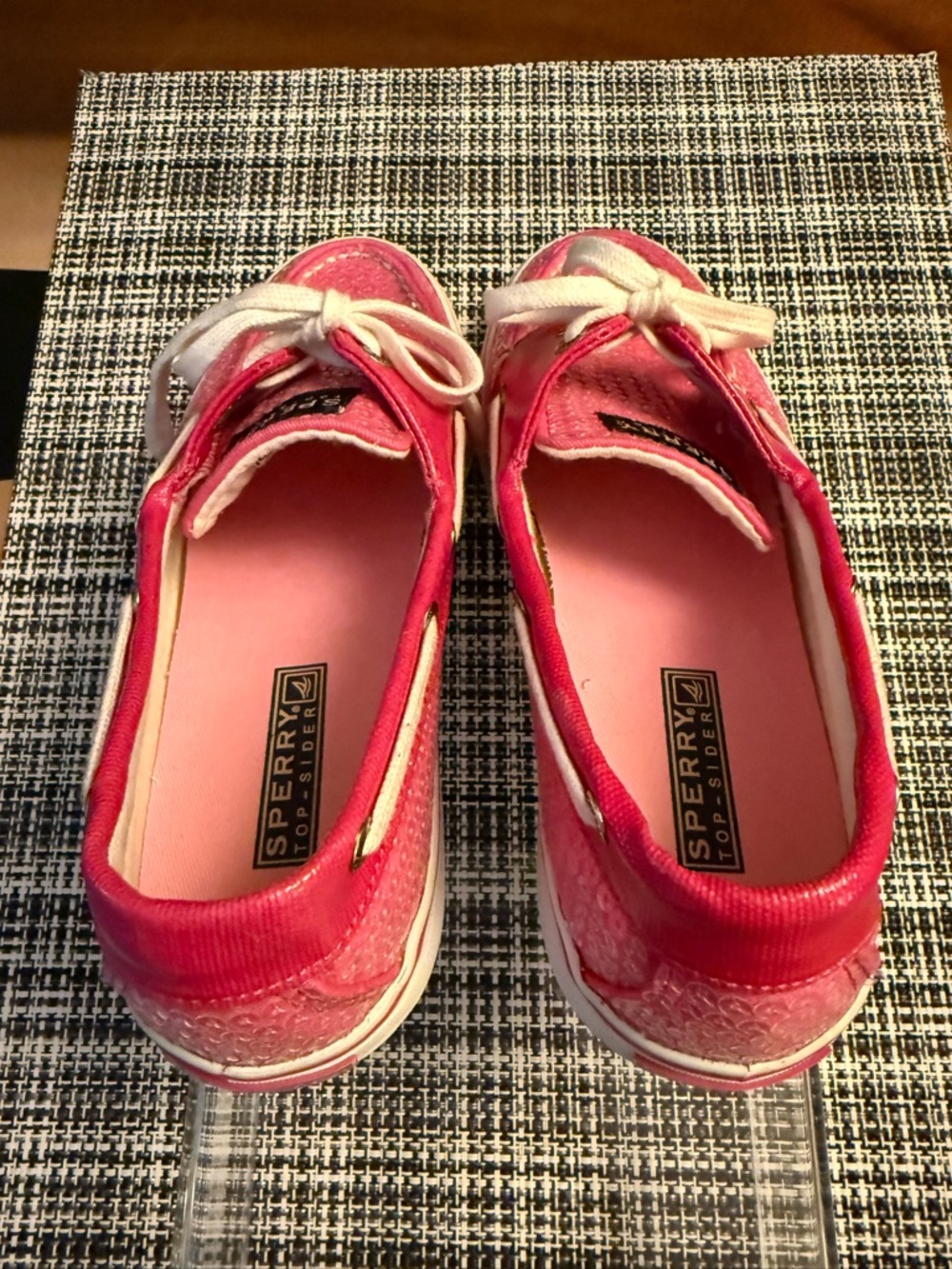 Sperry Top-Sider 💖 Pink Sparkle Boat Shoes Size 7.5 Nautical Chic - Picture 7 of 7